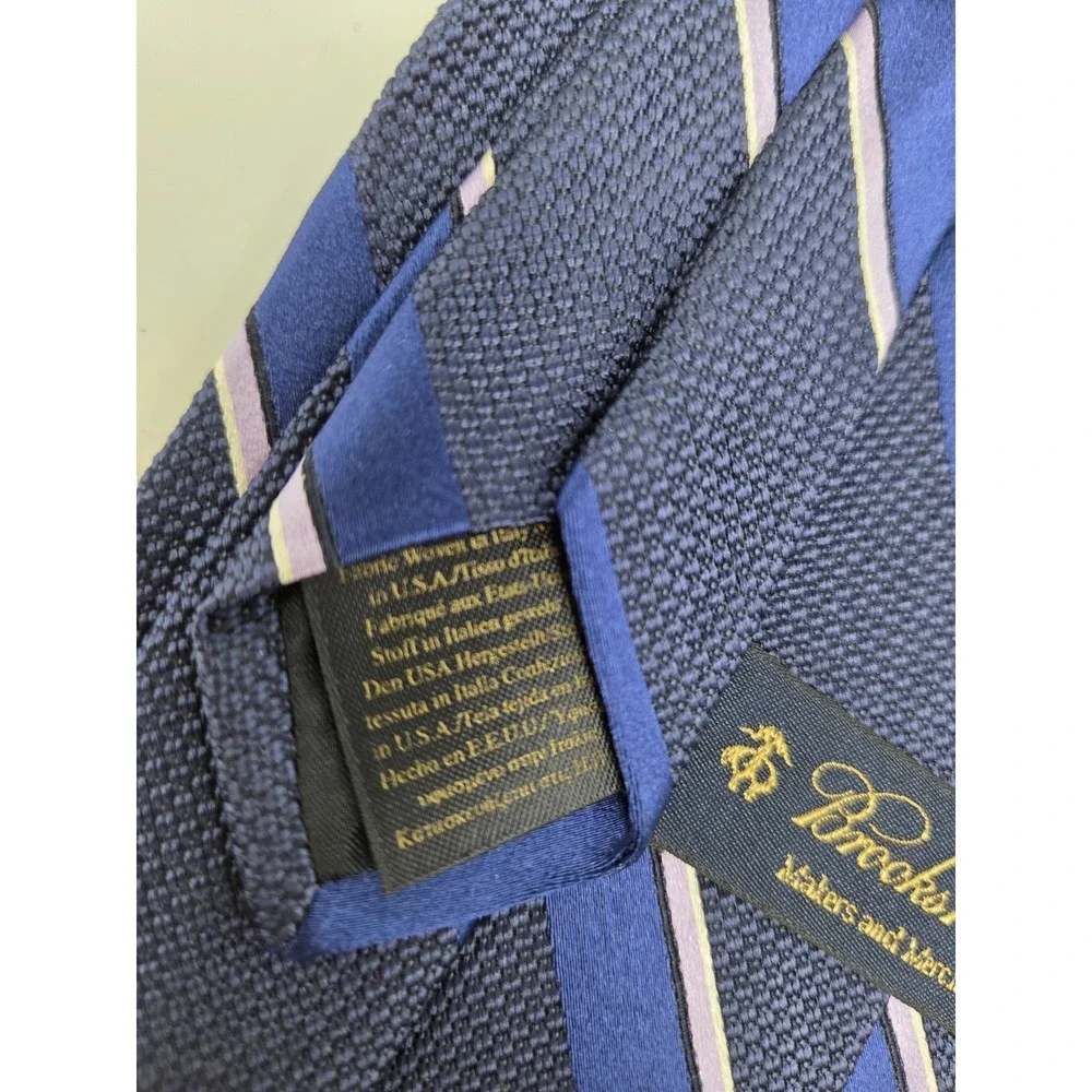 Brooks Brothers Navy Purple Striped Makers And Merchants Men's‎ Silk Tie